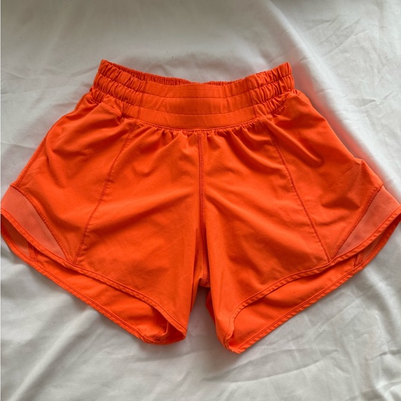 Lululemon Neon Orange Hotty Hot Shorts 4 inch🤍🤍 - Picture 2 of 5